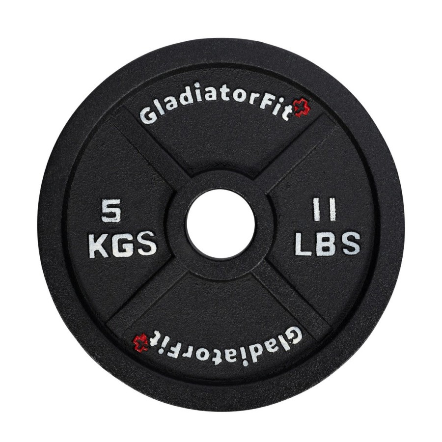 Clearance Gladiator Black Cast-Iron Olympic Disc O 51Mm