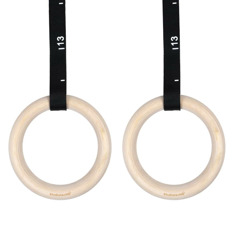 Hot Gladiator Gymnastics Rings O 25Mm In Wood With Adjustable Strap